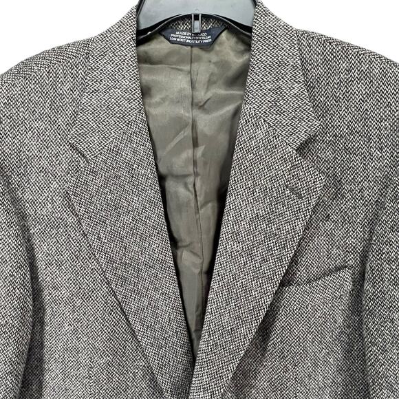 Lands End Sport Coat Jacket Mens 41R Gray Lambswool Tweed Lined Classic Business - Picture 4 of 16